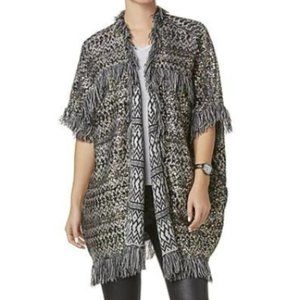 NWT SIMPLY STYLED Open Fringe Cardigan Reversible